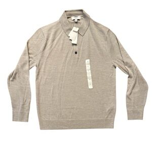 Classic Tan Knit Sweater Polo